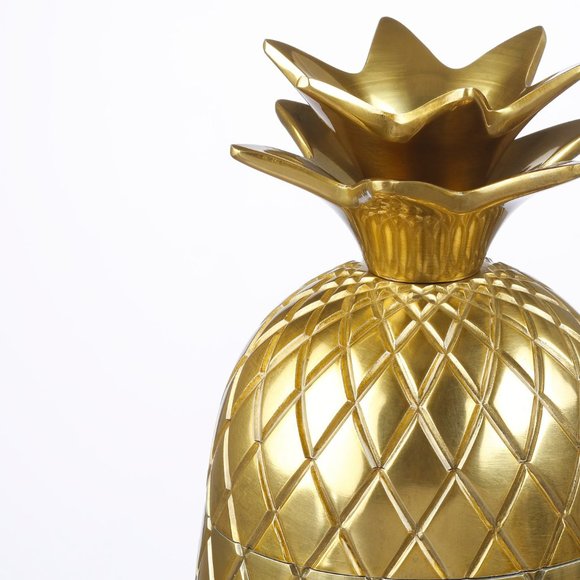 NEW - IKEA VINDFLAKT Decoration  Bowl With Lid Pineapple/gold 4" 604.252.70 - Picture 2 of 3